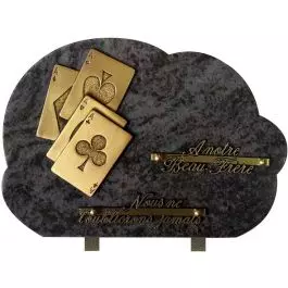 Plaque Funéraire France Tombale Granit - Gravure Soleil Nuage Bronze Cœur 15x20cm, Personnalisable