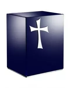 Eternel bleu - Urne inox motif croix