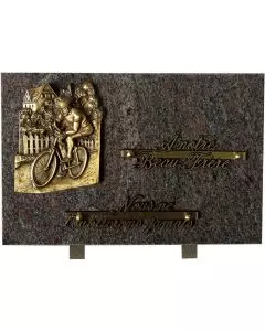 Plaque bronze cycliste 20x30cm