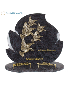 Plaque forme bronze vol colombes 45x35cm